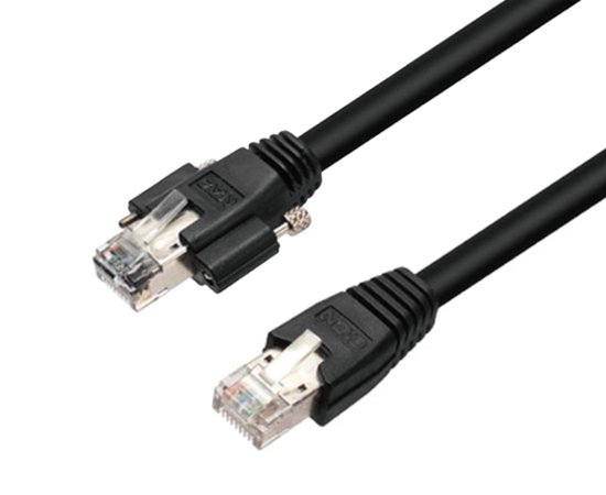 Gige网线RJ45转RJ45带固定耳直头线缆